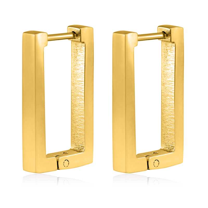 Moderní obdélníkové náušnice z pozlacené oceli VGE633G Troli Moderní obdélníkové náušnice z pozlacené oceli VGE633G Troli