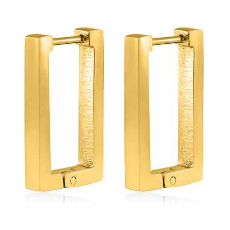 Moderní obdélníkové náušnice z pozlacené oceli VGE633G Troli