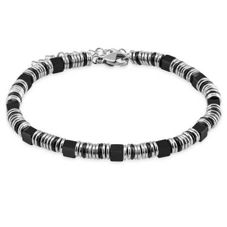 Korálkový náramek z oceli VESB1116SB Troli