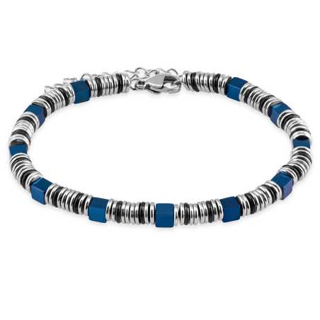 Korálkový náramek z oceli VESB1116SBL Troli