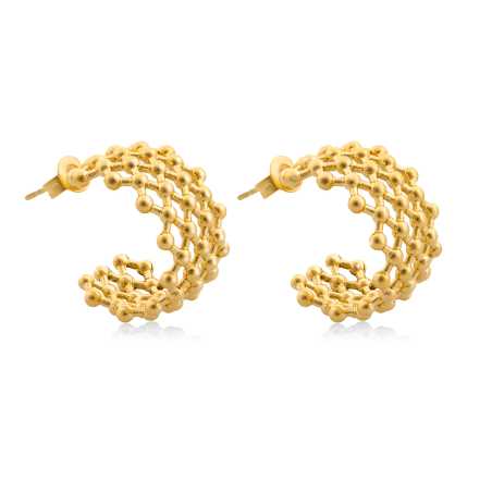 Výrazné pozlacené náušnice kruhy VAAXF216G Troli