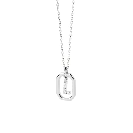 Půvabný stříbrný náhrdelník písmeno "L" LETTERS CO02-523-U (řetízek, přívěsek) Pdpaola