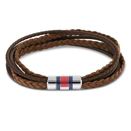 Luxusní pánský náramek z hnědé kůže Multi Layer 2790425 Tommy Hilfiger