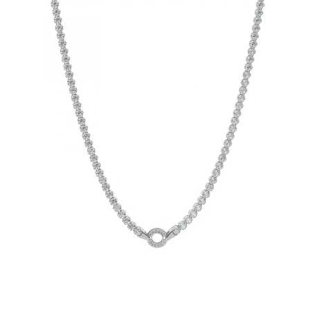 Třpytivý stříbrný náhrdelník s kroužkem na přívěsky Storie RZC052 Rosato