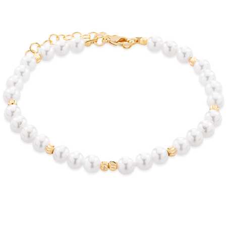Elegantní náramek se syntetickými perlami VSB0179G Troli