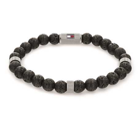 Černý korálkový náramek z lávového kamene 2790435 Tommy Hilfiger