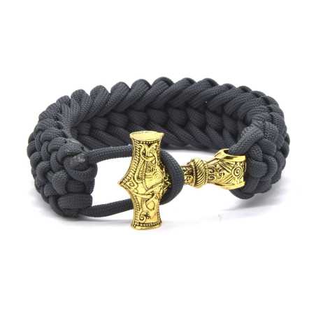 Šedý paracord náramek Thorovo kladivo / Mjoelnir Cordell