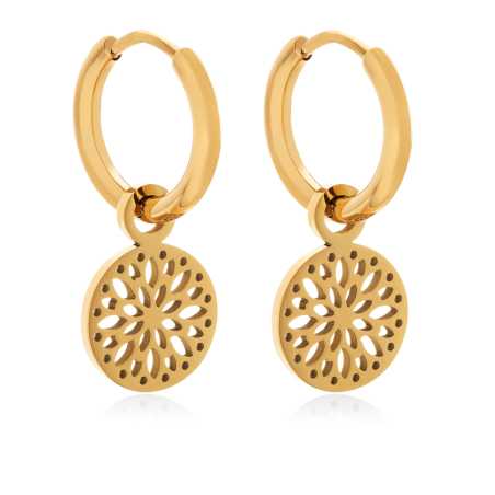 Slušivé pozlacené náušnice kruhy 2v1 VABRAE019G Troli