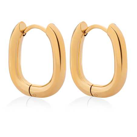 Slušivé pozlacené oválné náušnice VBE0147G Troli
