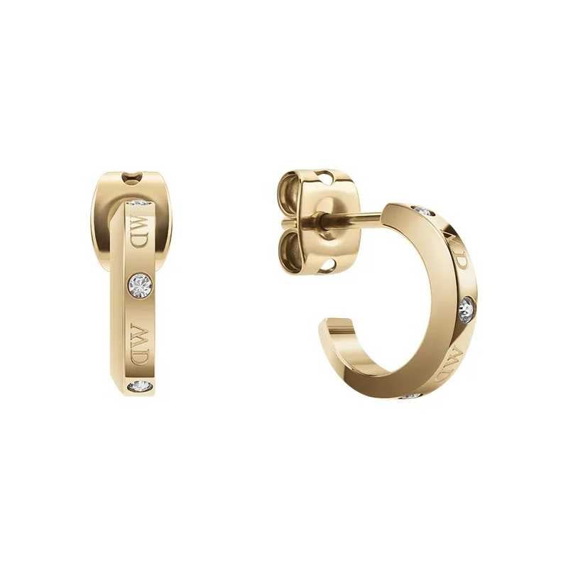 Nadčasové pozlacené kruhy s krystaly Classic Lumine DW00400350 Daniel Wellington