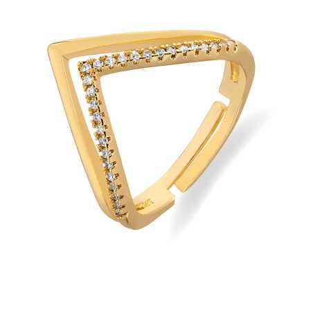 Půvabný pozlacený otevřený prsten VKJ110G Troli