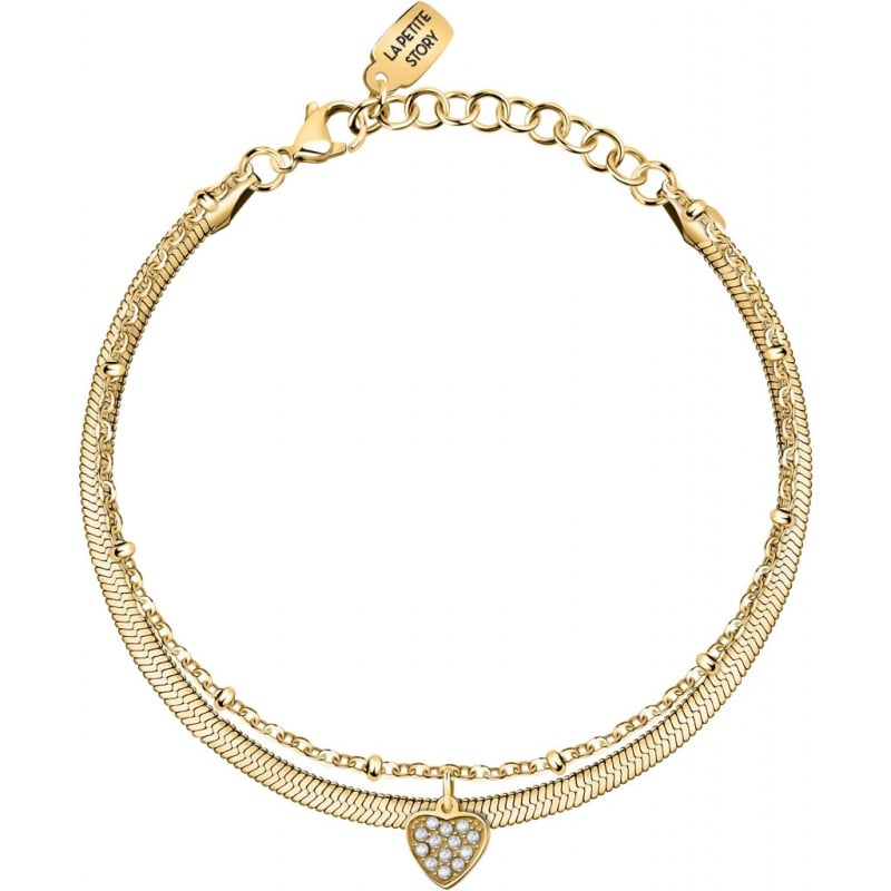 Dvojitý pozlacený náramek se srdíčkem Love LPS05ASD46 La Petite Story Dvojitý pozlacený náramek se srdíčkem Love LPS05ASD46 La Petite Story