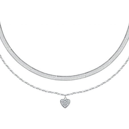 Dvojitý ocelový náhrdelník se srdíčkem Love LPS10ASD19 La Petite Story