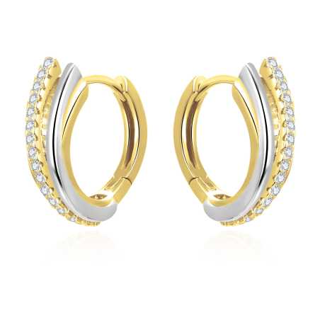 Slušivé stříbrné kruhy se zirkony AGUC3344 Beneto