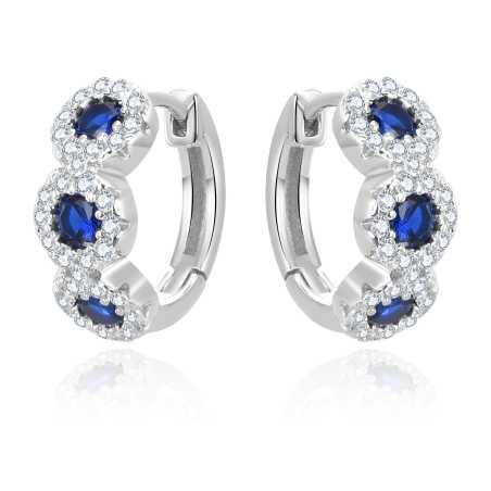 Blyštivé stříbrné náušnice se zirkony AGUC3338 Beneto