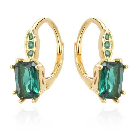 Stříbrné náušnice se zeleným krystalem AGUC3350GR-GOLD Beneto