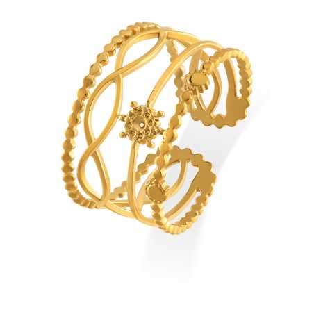 Moderní pozlacený prsten z oceli Troli