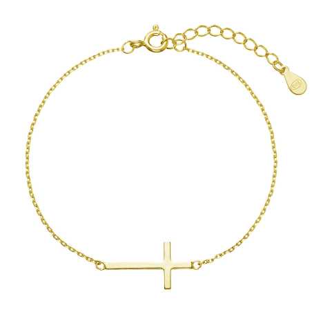 Pozlacený náramek s křížkem 63008 Evolution Group