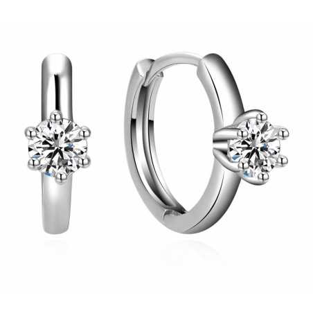 Půvabné kruhové náušnice se zirkony E0000894 Moiss