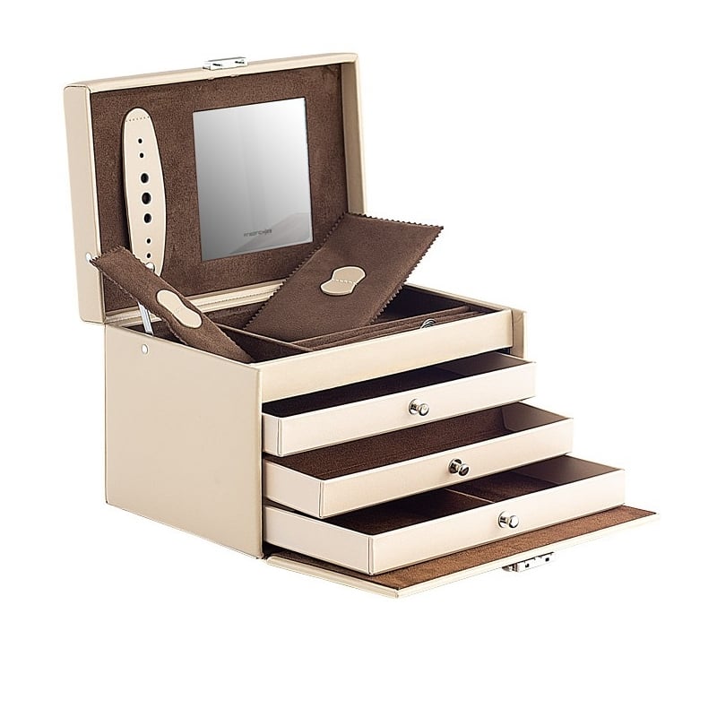 Moderní krémová šperkovnice Cordoba 26217-8 Friedrich Lederwaren