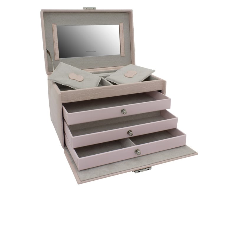 Exkluzivní starorůžová šperkovnice s krokodýlím vzorem Caiman 20135-4 Friedrich Lederwaren Exkluzivní starorůžová šperkovnice s krokodýlím vzorem Caiman 20135-4 Friedrich Lederwaren