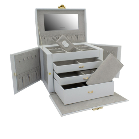 Moderní bílá šperkovnice s krokodýlím vzorem Caiman 20136-1 Friedrich Lederwaren