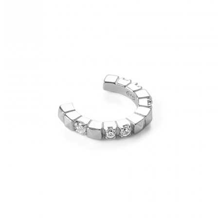 Moderní stříbrná single náušnice se zirkony Cubica RZO036 Rosato