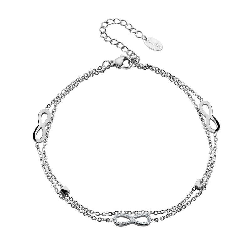 Dvojitý ocelový náramek Nekonečno 22148.E Crystalp Dvojitý ocelový náramek Nekonečno 22148.E Crystalp