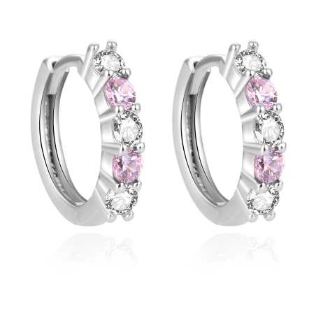 Nadčasové kruhové náušnice se zirkony AGUC1536 Beneto