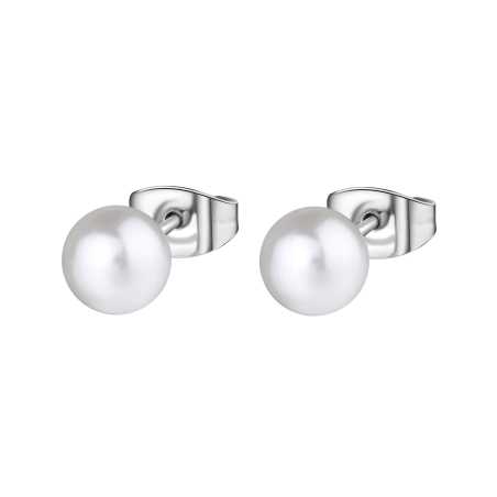 Krásné ocelové náušnice s perlami Chant BAH91 Brosway