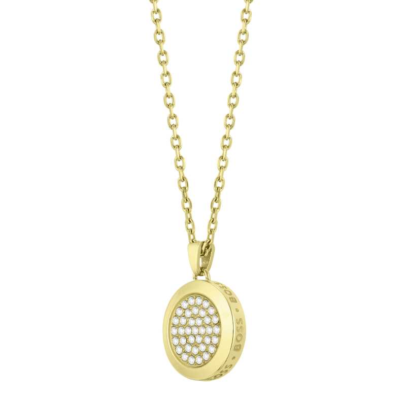 Oslnivý pozlacený náhrdelník s krystaly Medallion 1580300 Hugo Boss Oslnivý pozlacený náhrdelník s krystaly Medallion 1580300 Hugo Boss
