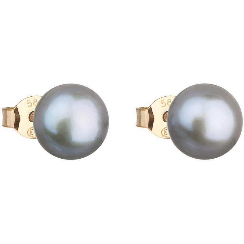 Zlaté náušnice s pravými perlami Pavona 921042.3 grey Evolution Group Zlaté náušnice s pravými perlami Pavona 921042.3 grey Evolution Group