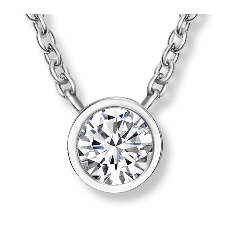 Minimalistický ocelový náhrdelník s krystalem Soliter 30398.CRY.E Crystalp