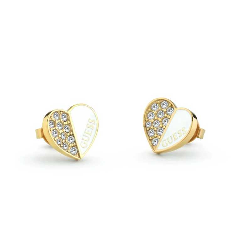 Romantické pozlacené náušnice Lovely Guess JUBE03048JWYGWHT/U Guess Romantické pozlacené náušnice Lovely Guess JUBE03048JWYGWHT/U Guess