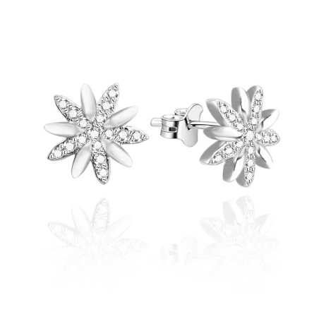 Stříbrné náušnice pecky s čirými zirkony AGUP3449 Beneto
