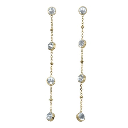 Dlouhé ocelové náušnice s krystaly 42158.EG Crystalp