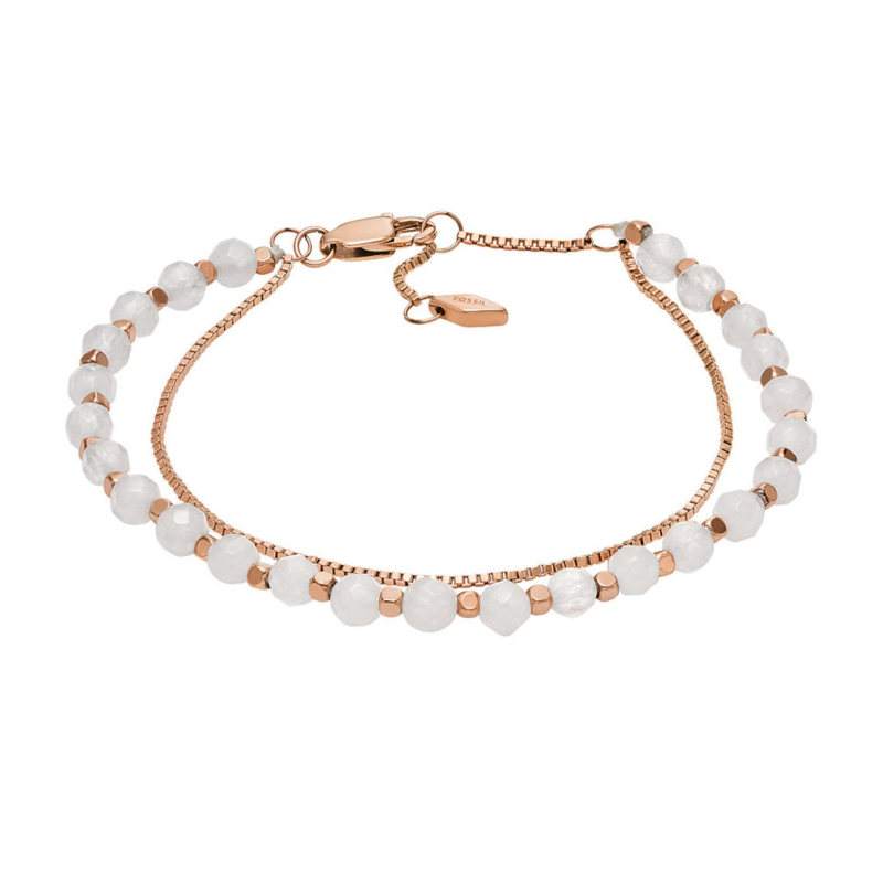 Překrásný bronzový dvojitý náramek s korálky JF04444791 Fossil Překrásný bronzový dvojitý náramek s korálky JF04444791 Fossil