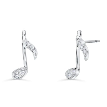 Originální peckové náušnice Noty 4364.CRY.R Crystalp