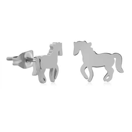 Slušivé ocelové náušnice Kůň Troli