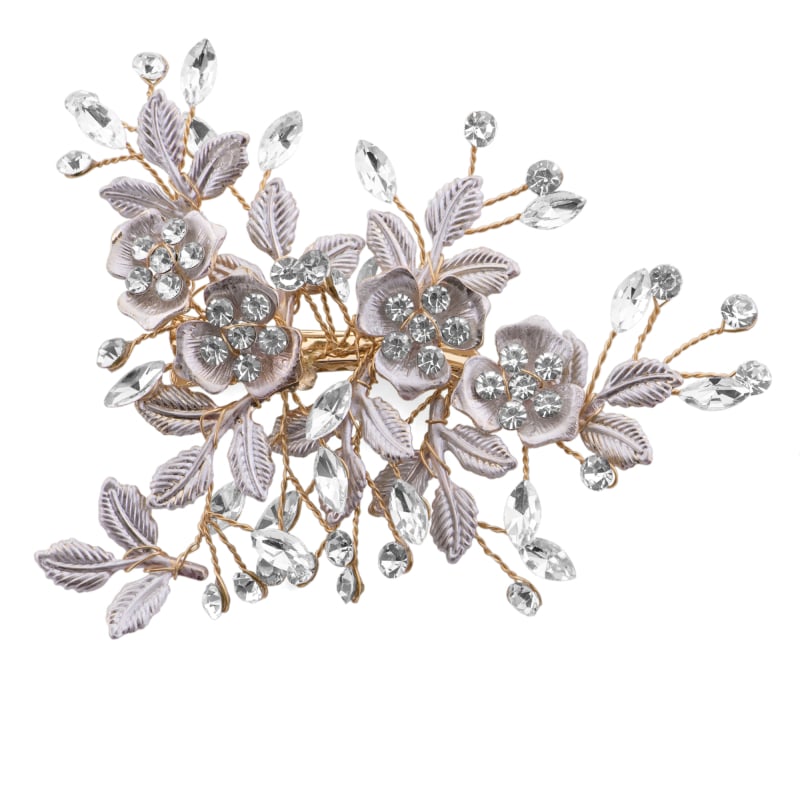 Elegantní pozlacený hřebínek s krystaly Troli