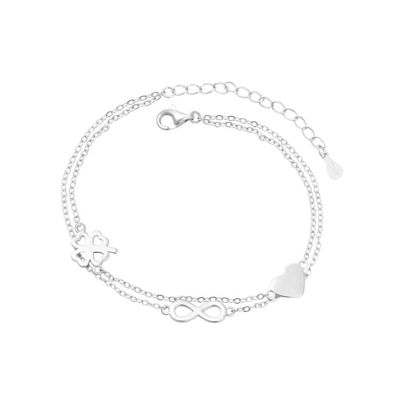 Dvojitý náramek ze stříbra pro štěstí AGB749/21 Beneto Dvojitý náramek ze stříbra pro štěstí AGB749/21 Beneto