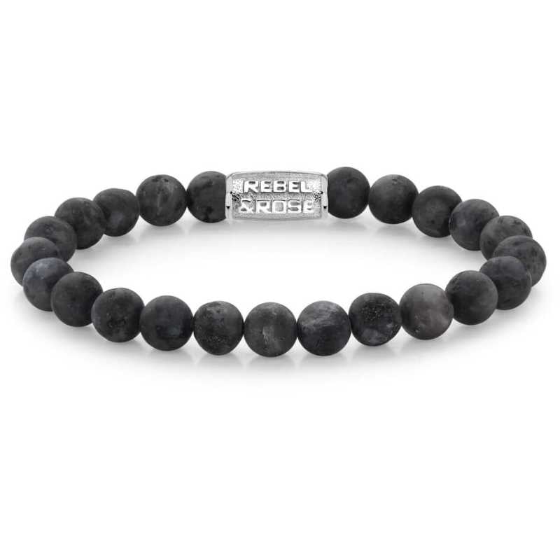Korálkový náramek Matt Grey Seduction RR-80025-S Rebel&Rose / Rozměr: 17,5 cm - M