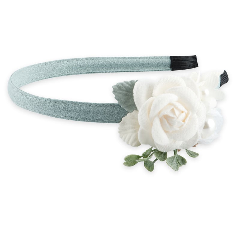 Slušivá mint čelenka do vlasů s květinami Troli Slušivá mint čelenka do vlasů s květinami Troli
