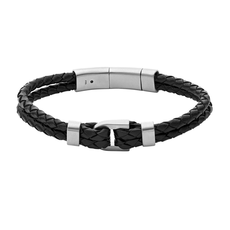 Černý kožený náramek pro muže Heritage JF04202040 Fossil Černý kožený náramek pro muže Heritage JF04202040 Fossil