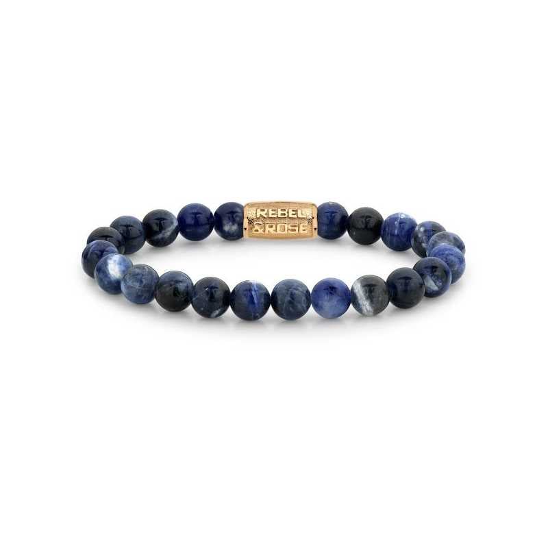 Korálkový náramek Midnight Blue Gold RR-80094-G Rebel&Rose / Rozměr: 17,5 cm - M