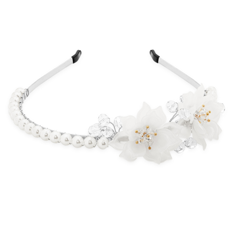 Perlová čelenka s květinami Troli