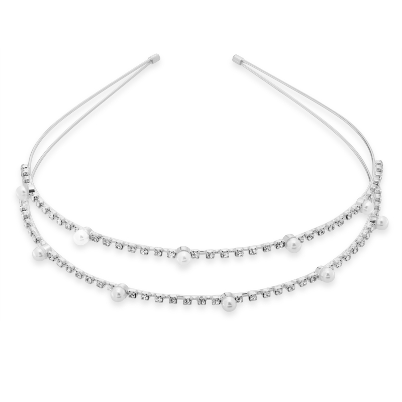 Elegantní dvojitá čelenka do vlasů s krystaly Troli Elegantní dvojitá čelenka do vlasů s krystaly Troli