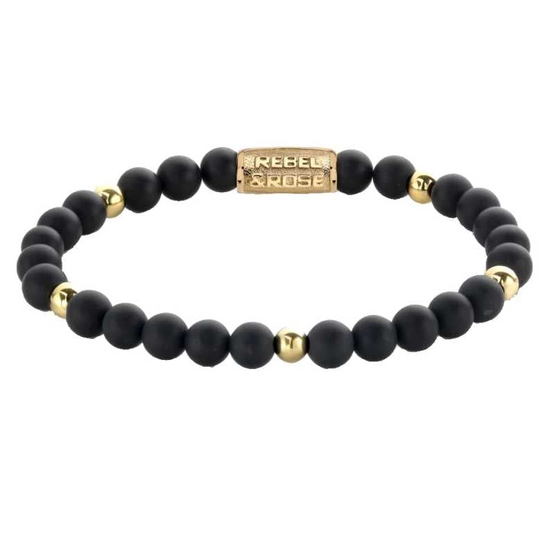 Korálkový náramek Matt Black Madonna RR-60078-G Rebel&Rose / Rozměr: 17,5 cm - M