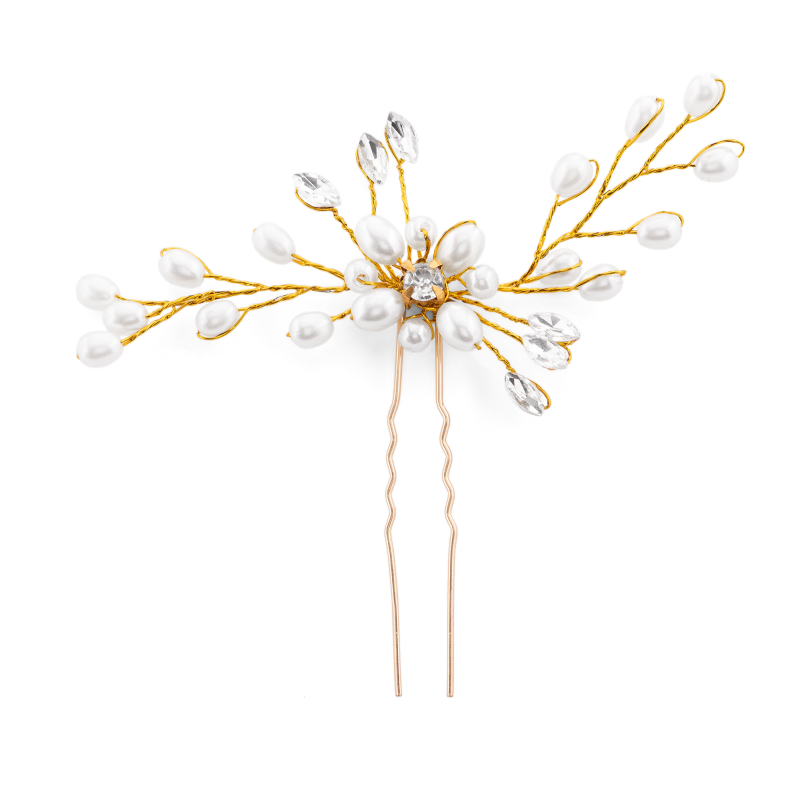 Slušivá ozdobná vlásenka s perlami Troli