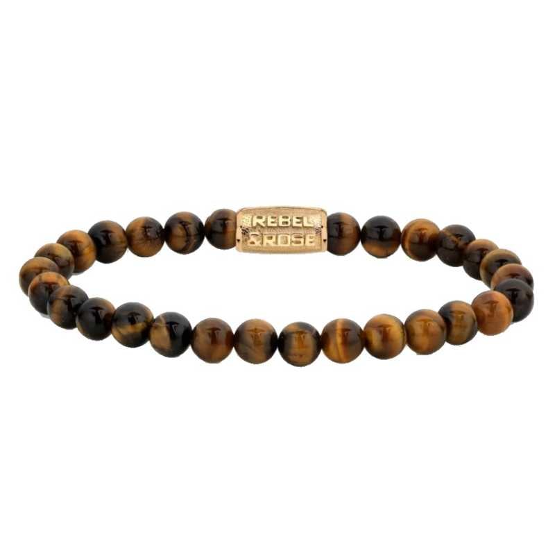 Korálkový náramek Tiger Lily Gold RR-60120-G Rebel&Rose / Rozměr: 16,5 cm - S